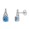 Thumbnail Image 1 of Blue Topaz Earrings White Topaz Sterling Silver
