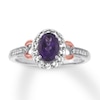 Thumbnail Image 1 of Amethyst Ring White Topaz Sterling Silver/10K Rose Gold