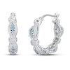Thumbnail Image 0 of Textured Blue Topaz Hoop Earrings Sterling Silver