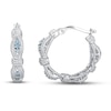 Thumbnail Image 1 of Textured Blue Topaz Hoop Earrings Sterling Silver