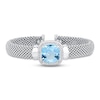 Thumbnail Image 0 of Blue & White Topaz Mesh Cuff Bracelet Sterling Silver