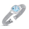 Thumbnail Image 1 of Blue & White Topaz Mesh Cuff Bracelet Sterling Silver