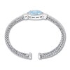 Thumbnail Image 2 of Blue & White Topaz Mesh Cuff Bracelet Sterling Silver