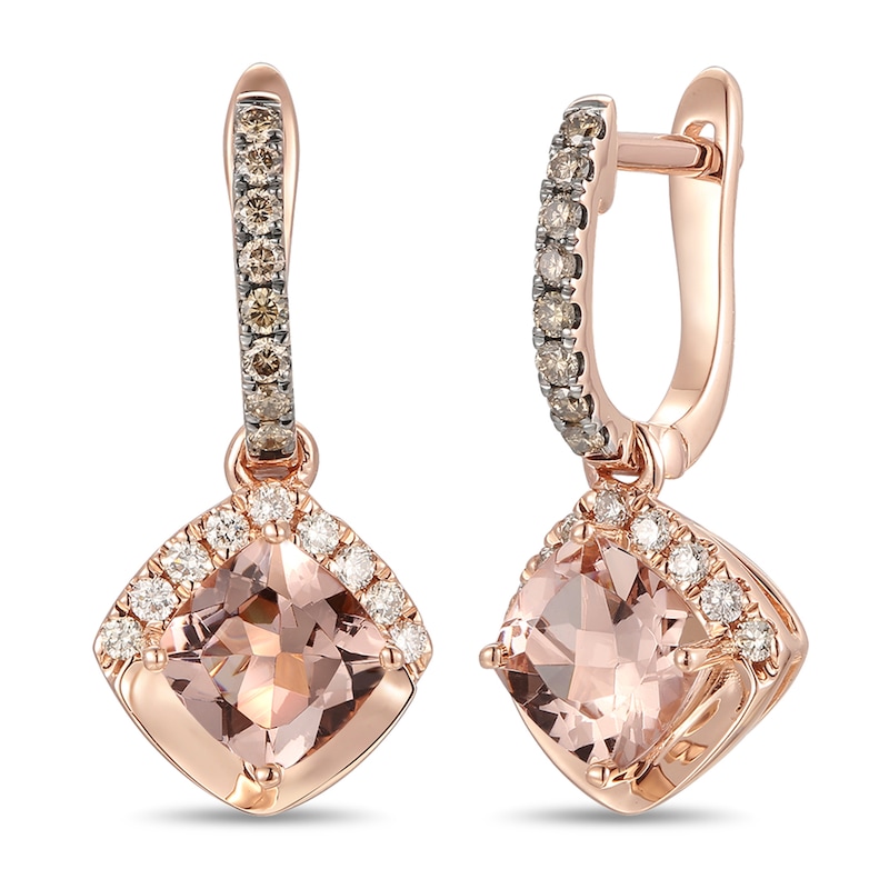 Main Image 1 of Le Vian Morganite Earrings 1/4 ct tw Diamonds 14K Strawberry Gold