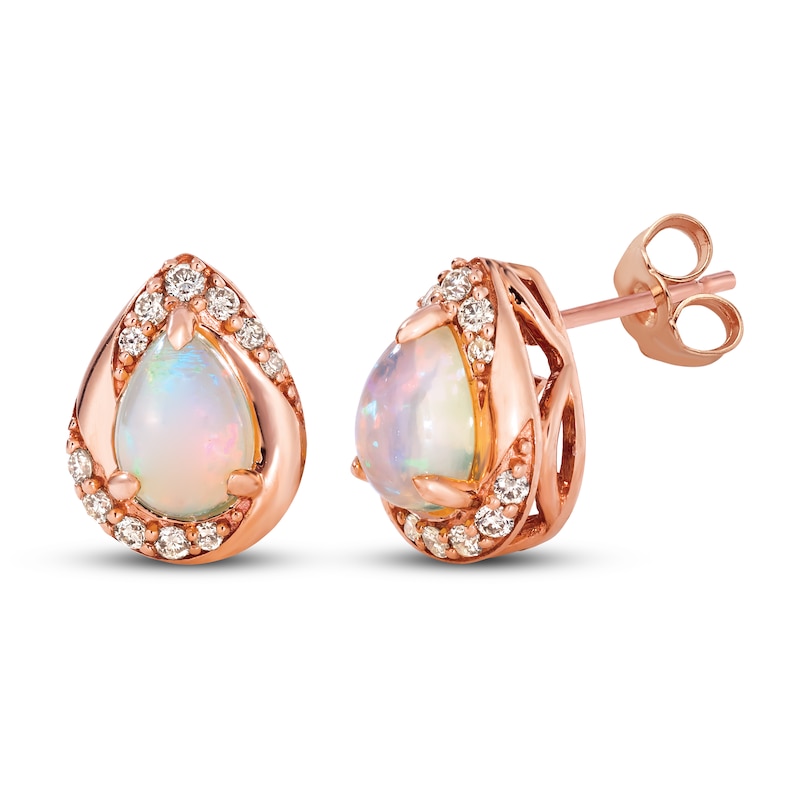 Main Image 1 of Le Vian Opal Earrings 1/5 ct tw Diamonds 14K Strawberry Gold