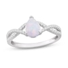 Lab-Created Opal & Lab-Created White Sapphire Ring Sterling Silver