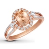 Le Vian Peach Morganite & Diamond Ring 14K Strawberry Gold