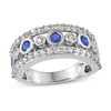 Tanzanite & White Topaz Ring Sterling Silver