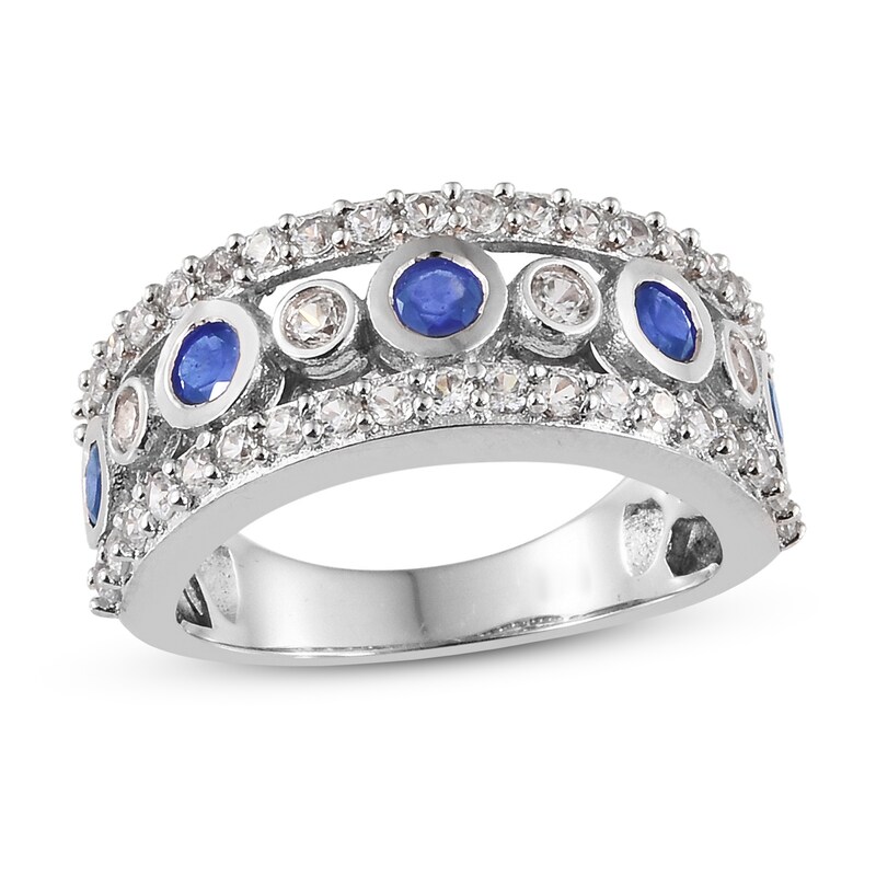 Tanzanite & White Topaz Ring Sterling Silver