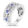 Tanzanite & White Topaz Ring Sterling Silver
