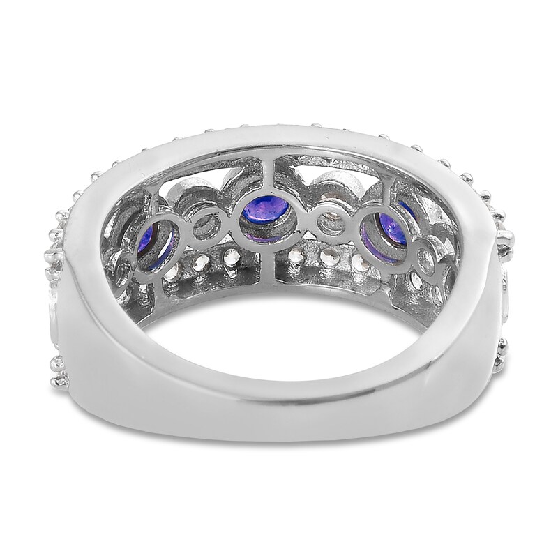 Tanzanite & White Topaz Ring Sterling Silver