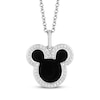 Thumbnail Image 1 of Disney Treasures Mickey Mouse Black Onyx & Diamond Necklace 1/10 ct tw Sterling Silver 17"