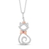Thumbnail Image 1 of Disney Treasures The Aristocats Pink Tourmaline & Diamond Necklace 1/10 ct tw Sterling Silver & 10K Rose Gold 17"