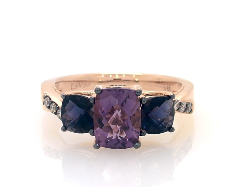 Main Image 2 of Le Vian Amethyst & Iolite Ring 1/10 ct tw Diamonds 14K Gold