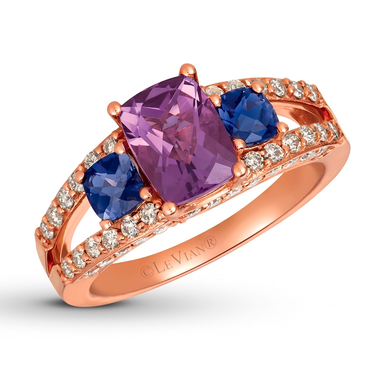Main Image 1 of Le Vian Amethyst & Iolite Ring 5/8 ct tw Diamonds 14K Gold