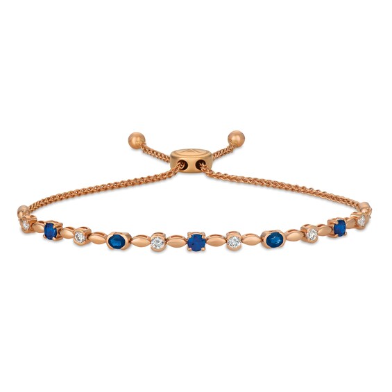 Le Vian Sapphire Bolo Bracelet 1/3 ct tw Diamonds 14K Strawberry Gold Womens Gender