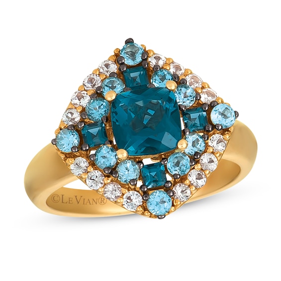 Le Vian Blue Topaz Ring White Sapphire 14K Honey Gold Womens Rings Gender Rings Kay Outlet