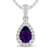 Thumbnail Image 1 of Amethyst & White Lab-Created Sapphire Necklace Sterling Silver 18"