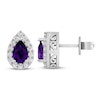 Thumbnail Image 1 of Amethyst & White Lab-Created Sapphire Earrings Sterling Silver