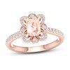 Morganite Ring 1/4 ct tw Diamonds 10K Rose Gold