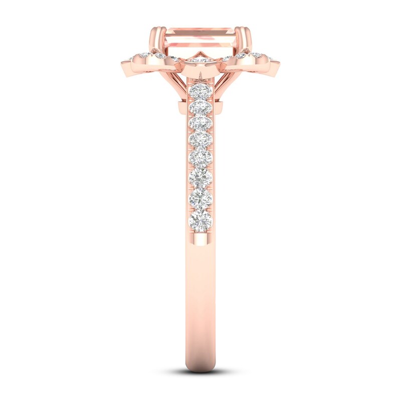Morganite Ring 1/4 ct tw Diamonds 10K Rose Gold