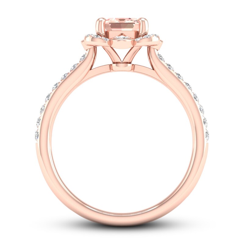 Morganite Ring 1/4 ct tw Diamonds 10K Rose Gold