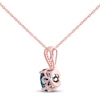 Thumbnail Image 2 of Blue Topaz Necklace 1/20 ct tw Diamonds 10K Rose Gold 18"