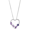 Thumbnail Image 0 of Iolite/Amethyst/Topaz Heart Necklace Sterling Silver 18"