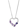 Thumbnail Image 0 of Iolite/Amethyst/Topaz Heart Necklace Sterling Silver 18"