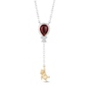 Thumbnail Image 1 of Disney Treasures Winnie the Pooh Garnet & Diamond Necklace Sterling Silver & 10K Yellow Gold 17"