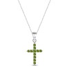 Thumbnail Image 1 of Peridot Cross Necklace Sterling Silver 18"
