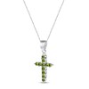 Thumbnail Image 2 of Peridot Cross Necklace Sterling Silver 18"