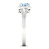 Thumbnail Image 1 of Aquamarine Heart Ring 1/10 ct tw Diamonds 10K White Gold