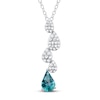 Thumbnail Image 1 of Oceanic Blue Topaz & White Topaz Raindrop Necklace Sterling Silver 18"