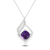 Thumbnail Image 1 of Amethyst & White Topaz Necklace Sterling Silver 18"