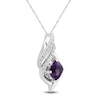Thumbnail Image 2 of Amethyst & White Topaz Necklace Sterling Silver 18"