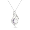Thumbnail Image 3 of Amethyst & White Topaz Necklace Sterling Silver 18"