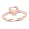 Thumbnail Image 0 of Morganite & Diamond Heart Ring 1/6 ct tw 10K Rose Gold