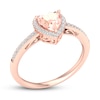 Morganite & Diamond Heart Ring 1/6 ct tw 10K Rose Gold