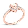 Thumbnail Image 1 of Morganite & Diamond Heart Ring 1/6 ct tw 10K Rose Gold