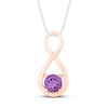Thumbnail Image 2 of Convertible Amethyst & White Lab-Created Sapphire Necklace Sterling Silver/10K Rose Gold 18"