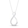 Thumbnail Image 3 of Convertible Amethyst & White Lab-Created Sapphire Necklace Sterling Silver/10K Rose Gold 18"