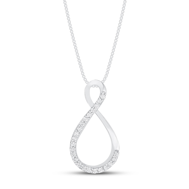 Main Image 3 of Convertible Amethyst & White Lab-Created Sapphire Necklace Sterling Silver/10K Rose Gold 18"