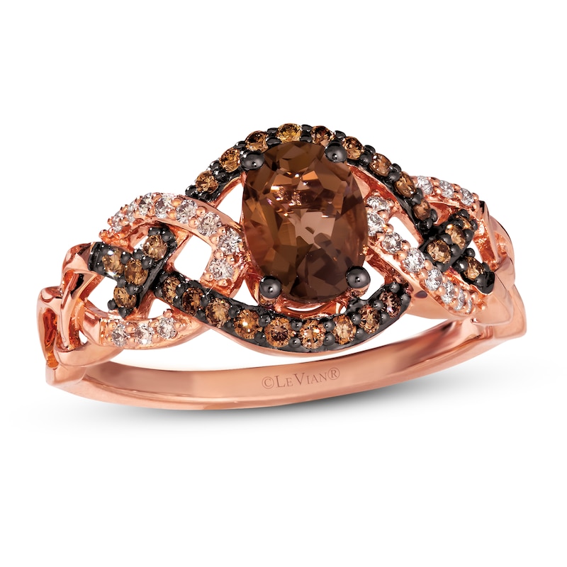 Le Vian Chocolate Quartz Ring 1/4 ct tw Diamonds 14K Rose Gold