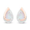 Thumbnail Image 3 of Lab-Created Opal & Diamond Earrings Sterling Silver & 10K Rose Gold