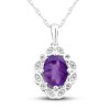Thumbnail Image 1 of Amethyst & White Topaz Necklace Sterling Silver 18"