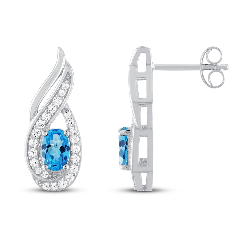 Blue Topaz & White Lab-Created Sapphire Boxed Set Sterling Silver