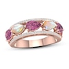 Opal & Pink Tourmaline Ring 1/6 ct tw Diamonds 10K Rose Gold