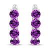 Thumbnail Image 1 of Amethyst Hoop Earrings Sterling Silver
