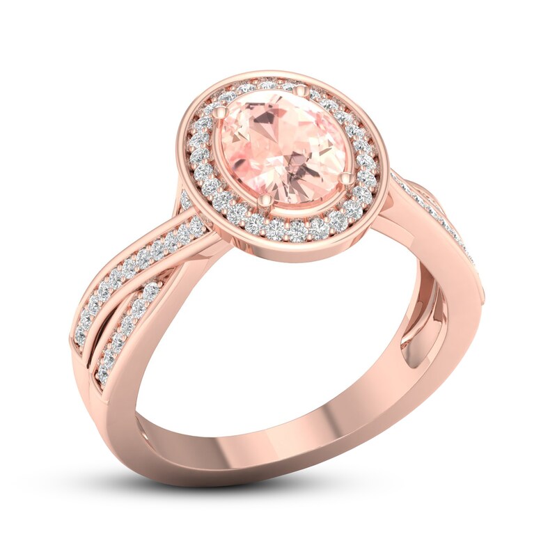 Morganite & Diamond Ring 1/4 ct tw 10K Rose Gold